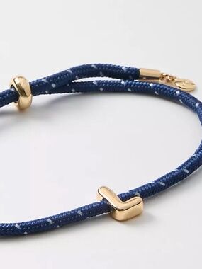 LOFT Rope Pull Tie Initial Bracelet "L"
